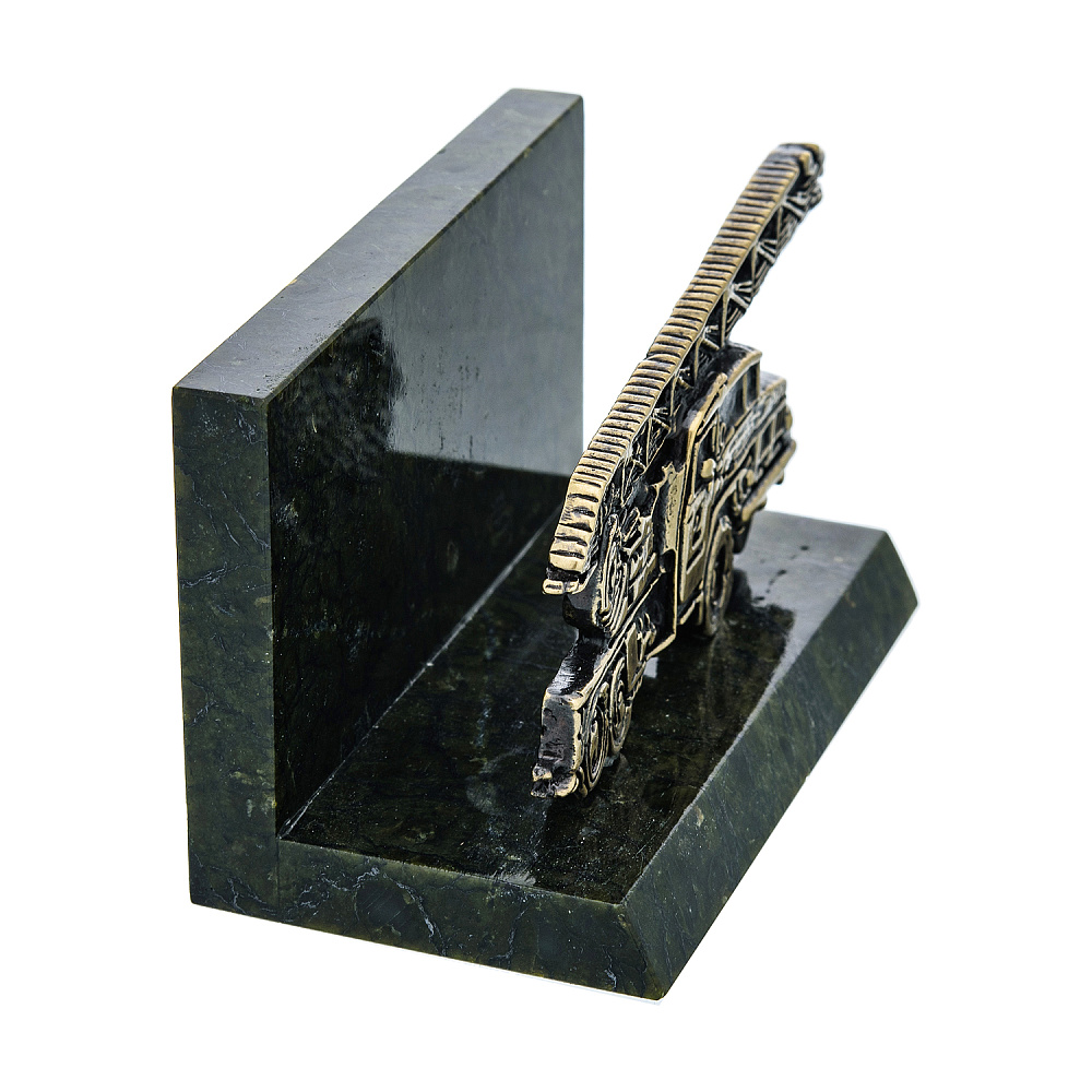 Настольная визитница из бронзы и камня «Пожарная охрана Росcии» - интернет магазин Русь Велика я фото 3