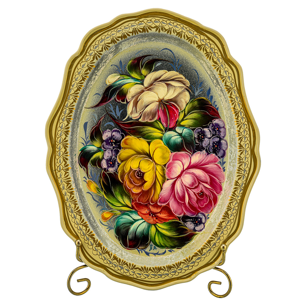 Поднос с авторской росписью 30х23 см - интернет магазин Русь Велика я 