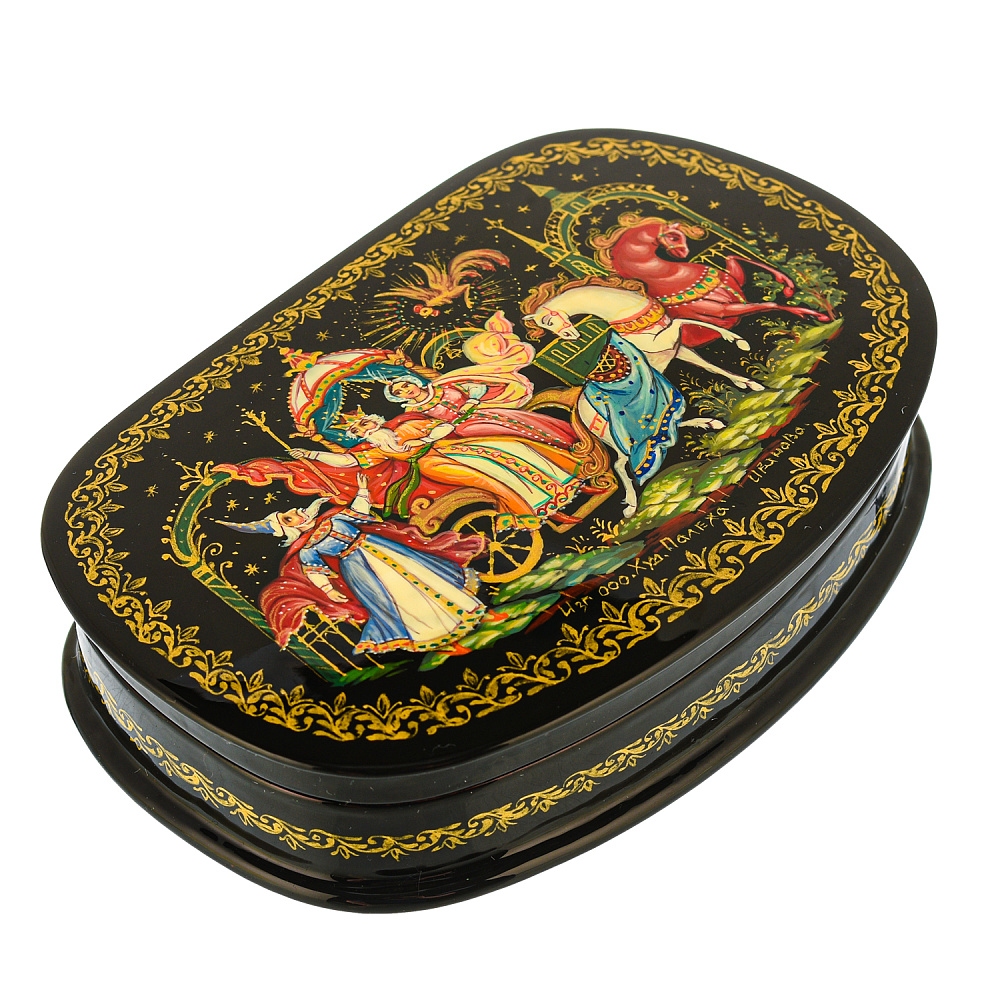 Шкатулка с художественной росписью «Золотой петушок» - интернет магазин Русь Велика я фото 1