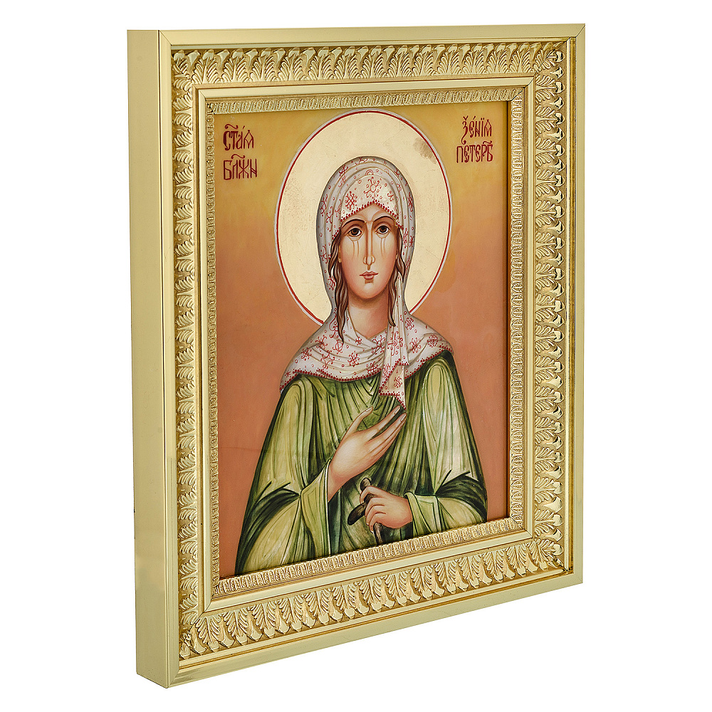 Икона на перламутре «Блаженная Ксения Петербургская» 36х32 см - интернет магазин Русь Велика я фото 1