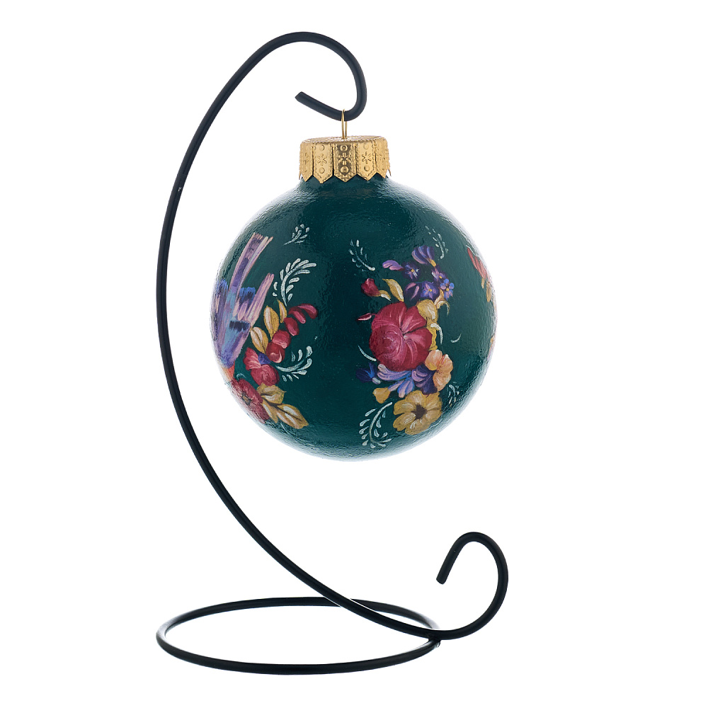 Елочный шар с ручной росписью «Жостово. Цветы» - интернет магазин Русь Велика я фото 2