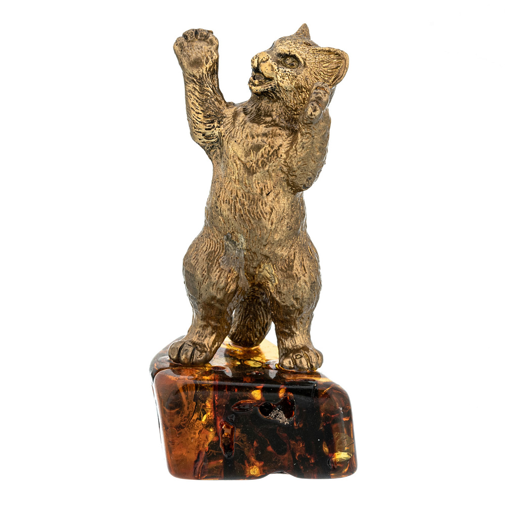 Статуэтка с янтарем «Кот» - интернет магазин Русь Велика я фото 1