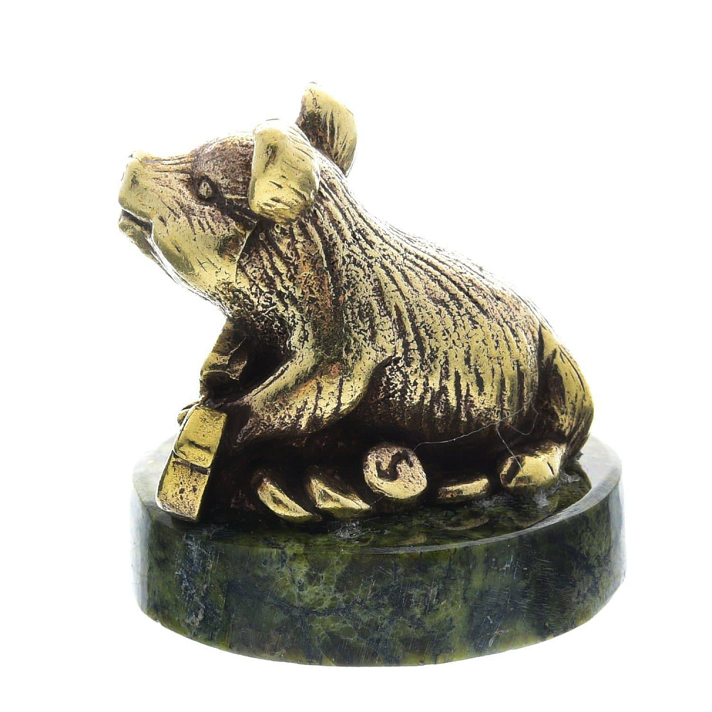 Статуэтка «Поросенок с подковой» - интернет магазин Русь Велика я фото 1