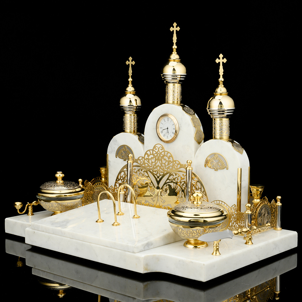 Письменный набор из натурального камня «Собор». Златоуст - интернет магазин Русь Велика я фото 1