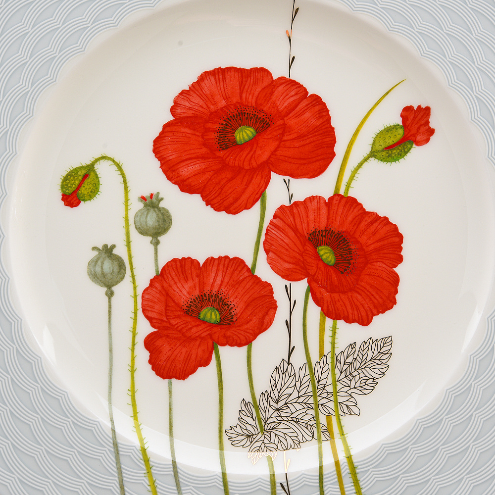 Блюдо круглое «Маки». Форма Премиум. ИФЗ - интернет магазин Русь Велика я фото 1