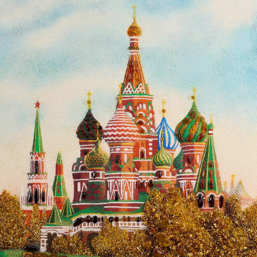 Картина янтарная «Москва. Кремль» 60х80 см - интернет магазин Русь Велика я фото 1