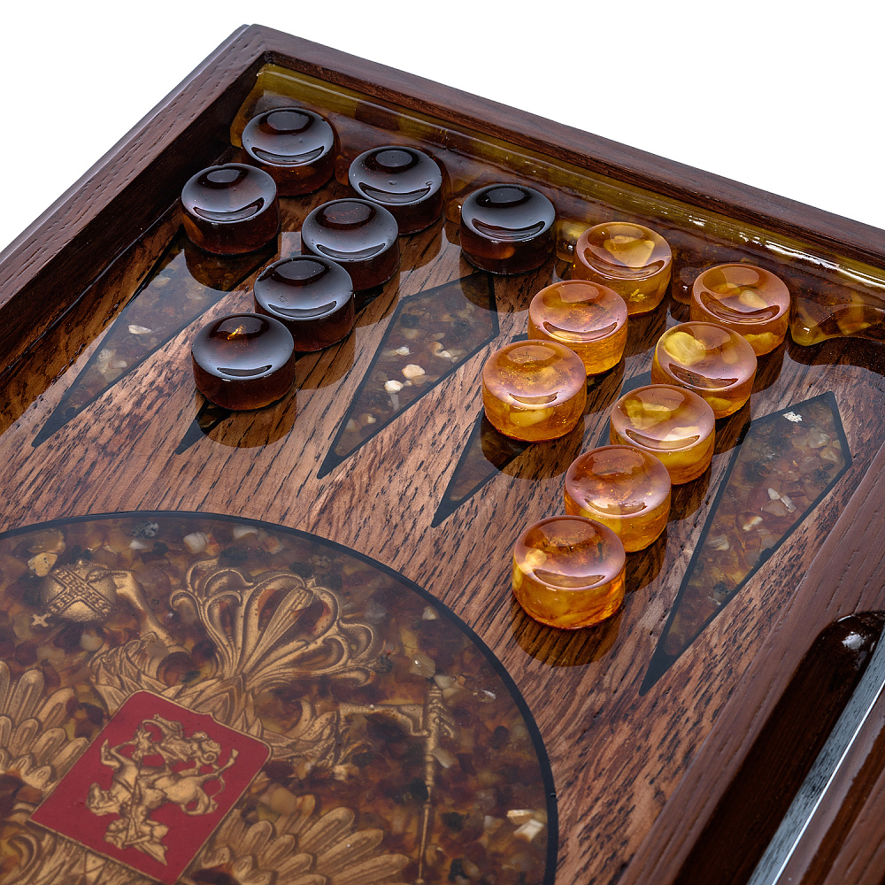 Нарды янтарные «Герб РФ. ФСБ» 46х23 см - интернет магазин Русь Велика я фото 6