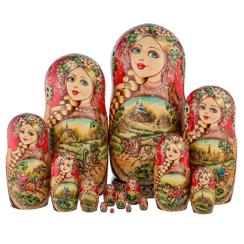 Матрешка «Тройка» 15 мест - интернет магазин Русь Велика я 