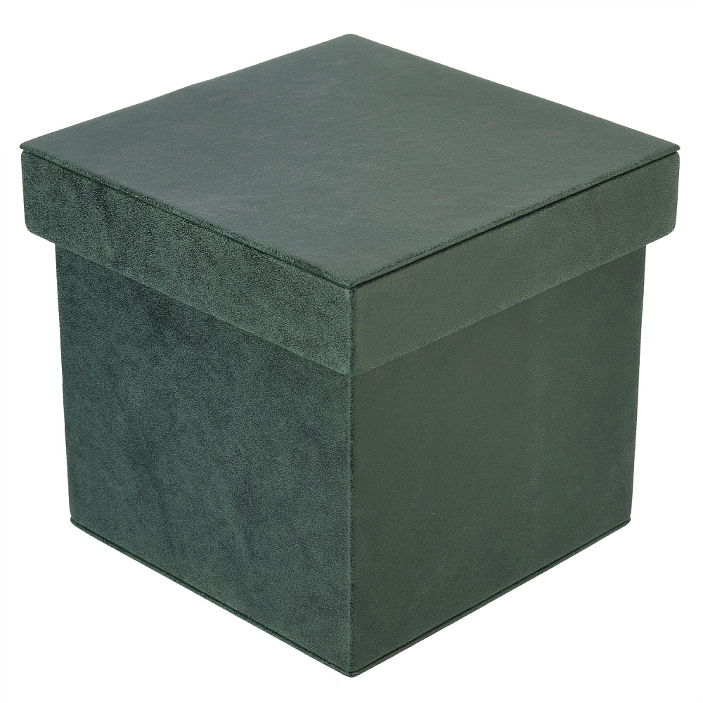 Подарочная упаковка из экокожи зеленая 16х16х16 см - интернет магазин Русь Велика я 