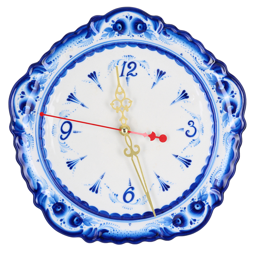 Часы настенные «Звезда». Гжель - интернет магазин Русь Велика я 