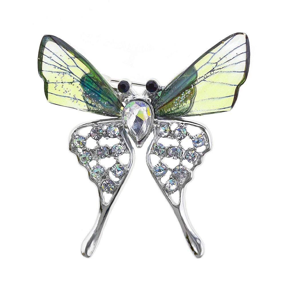 Брошь со стразами «Бабочка» - интернет магазин Русь Велика я 