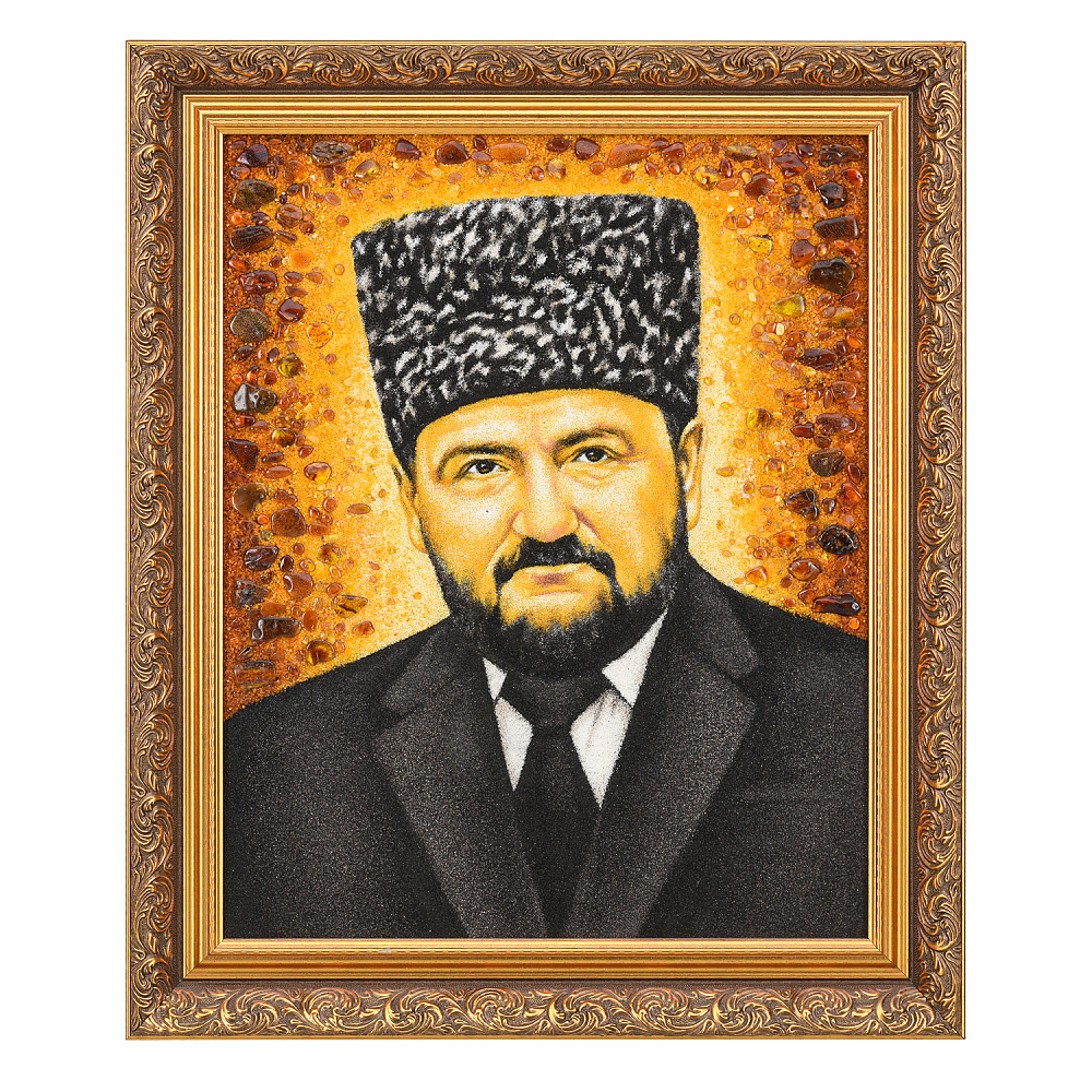 Картина янтарная «Кадыров» 40х50 см - интернет магазин Русь Велика я 