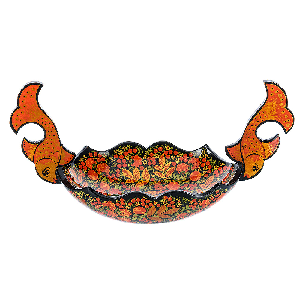 Сухарница «Рыбки». Хохлома - интернет магазин Русь Велика я 