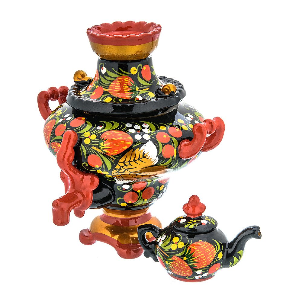 Сувенирный самовар-шкатулка «Ягоды». Хохлома - интернет магазин Русь Велика я фото 1