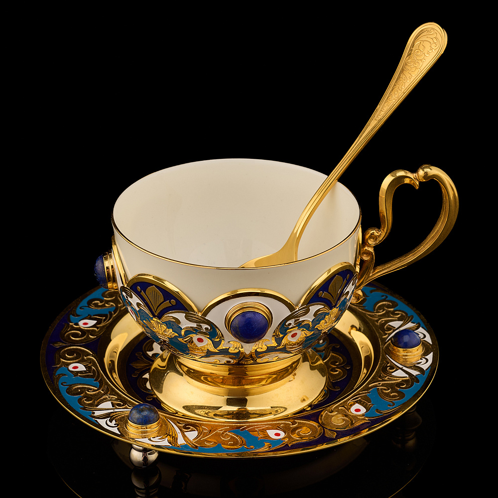 Самовар 3 л с сервизом на 4 персоны «Чаепитие». Златоуст - интернет магазин Русь Велика я фото 12