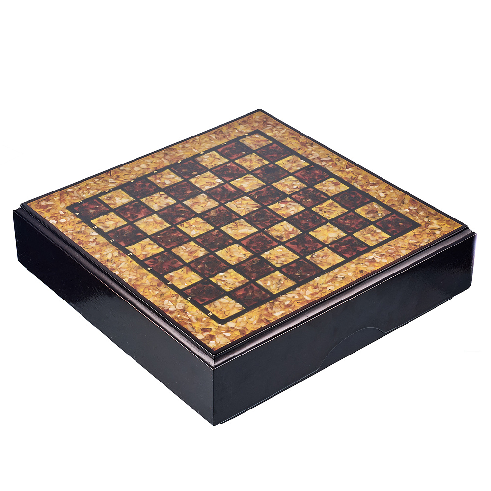 Шахматы с инкрустацией и фигурами из янтаря 30х30 см - интернет магазин Русь Велика я фото 12