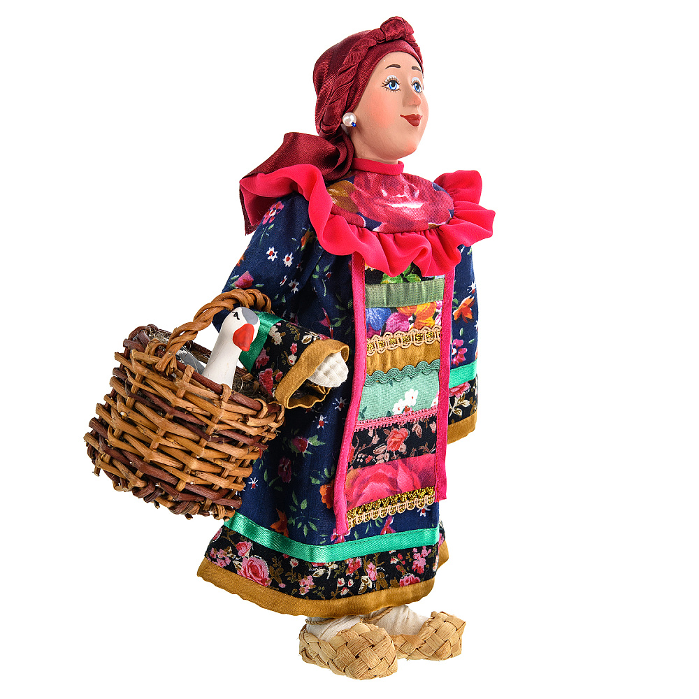 Коллекционная кукла ручной работы «Фрося с гусем» - интернет магазин Русь Велика я фото 1