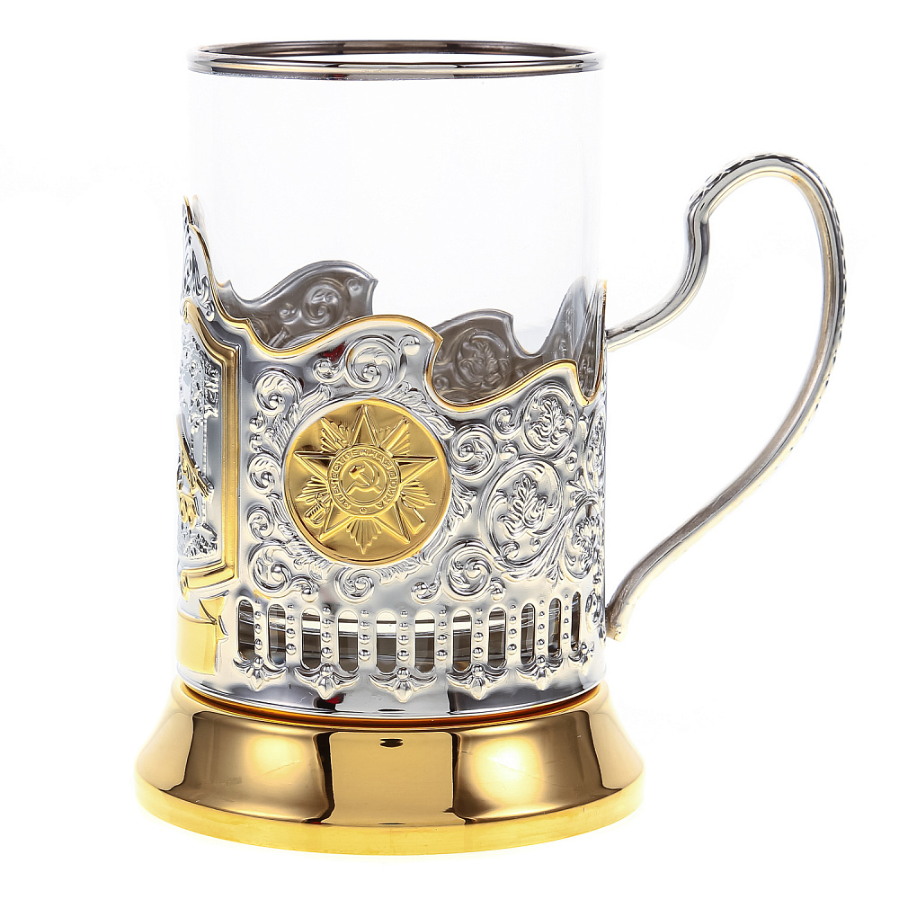 Подстаканник с серебрением и золочением «Катюша» - интернет магазин Русь Велика я фото 1