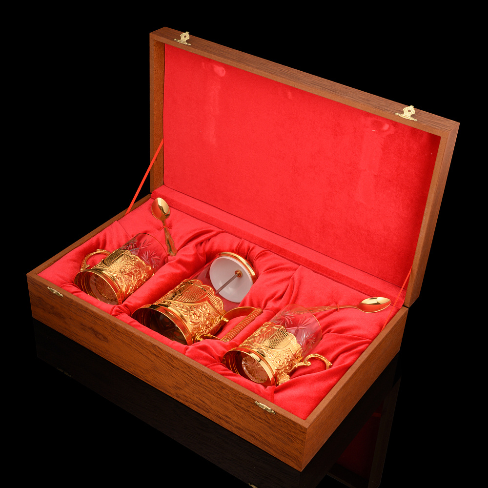 Чайный набор с френч-прессом и подстаканниками «Национальная гвардия РФ». Златоуст - интернет магазин Русь Велика я фото 6