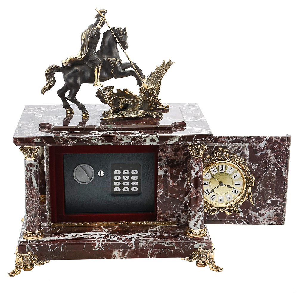 Сейф с часами «Георгий Победоносец» - интернет магазин Русь Велика я фото 1