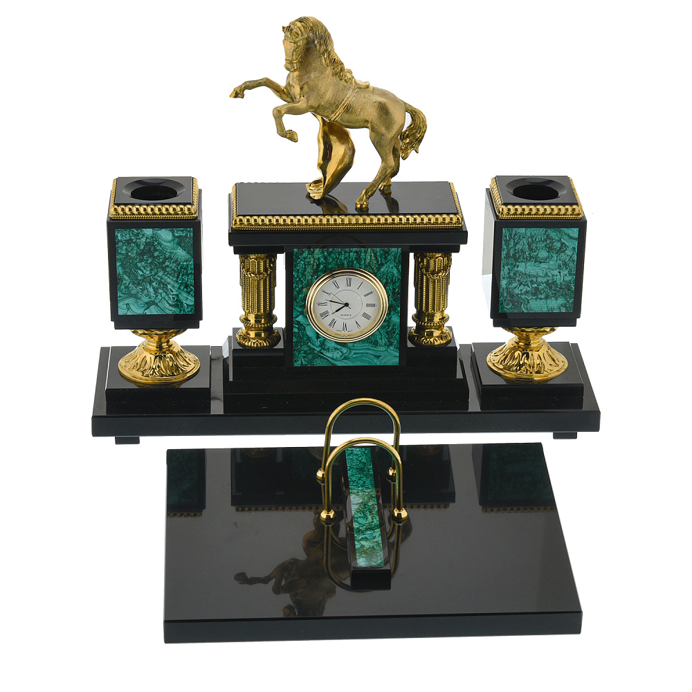 Настольный набор из натурального камня «Конь с попоной» - интернет магазин Русь Велика я 