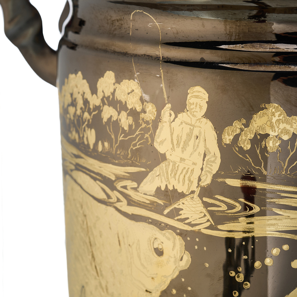 Самовар комбинированный 5 л с гравировкой «Рыбалка» - интернет магазин Русь Велика я фото 5