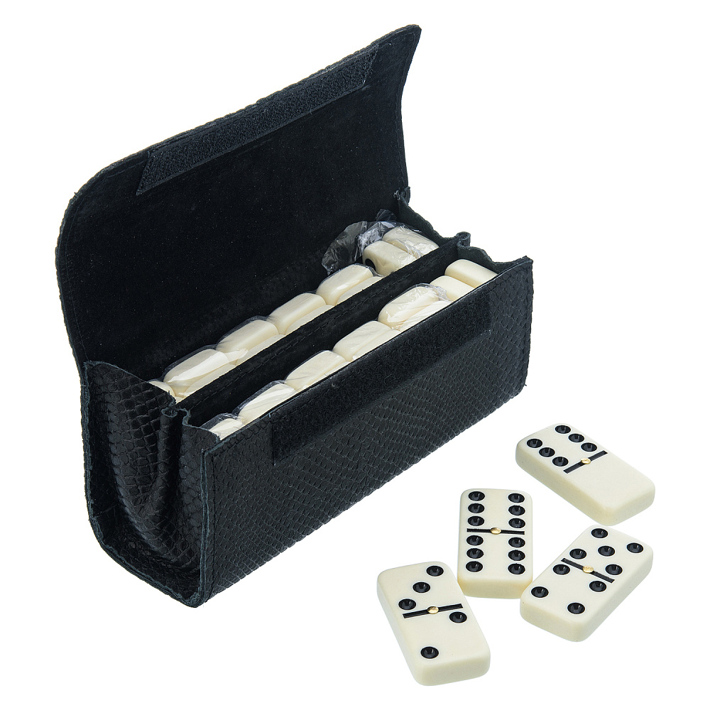 Домино D6 в пенале из тисненой кожи - интернет магазин Русь Велика я 