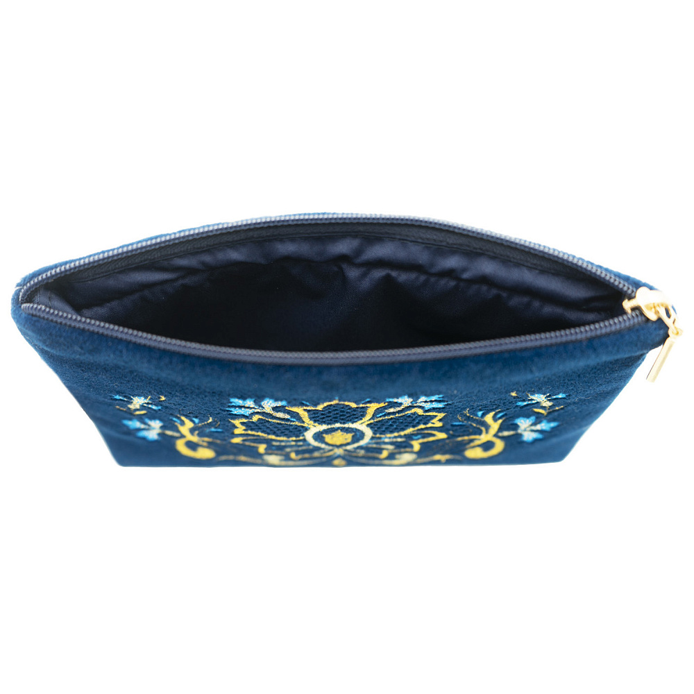 Косметичка «Аромат васильков». Тамно-синяя с вышивкой - интернет магазин Русь Велика я фото 3