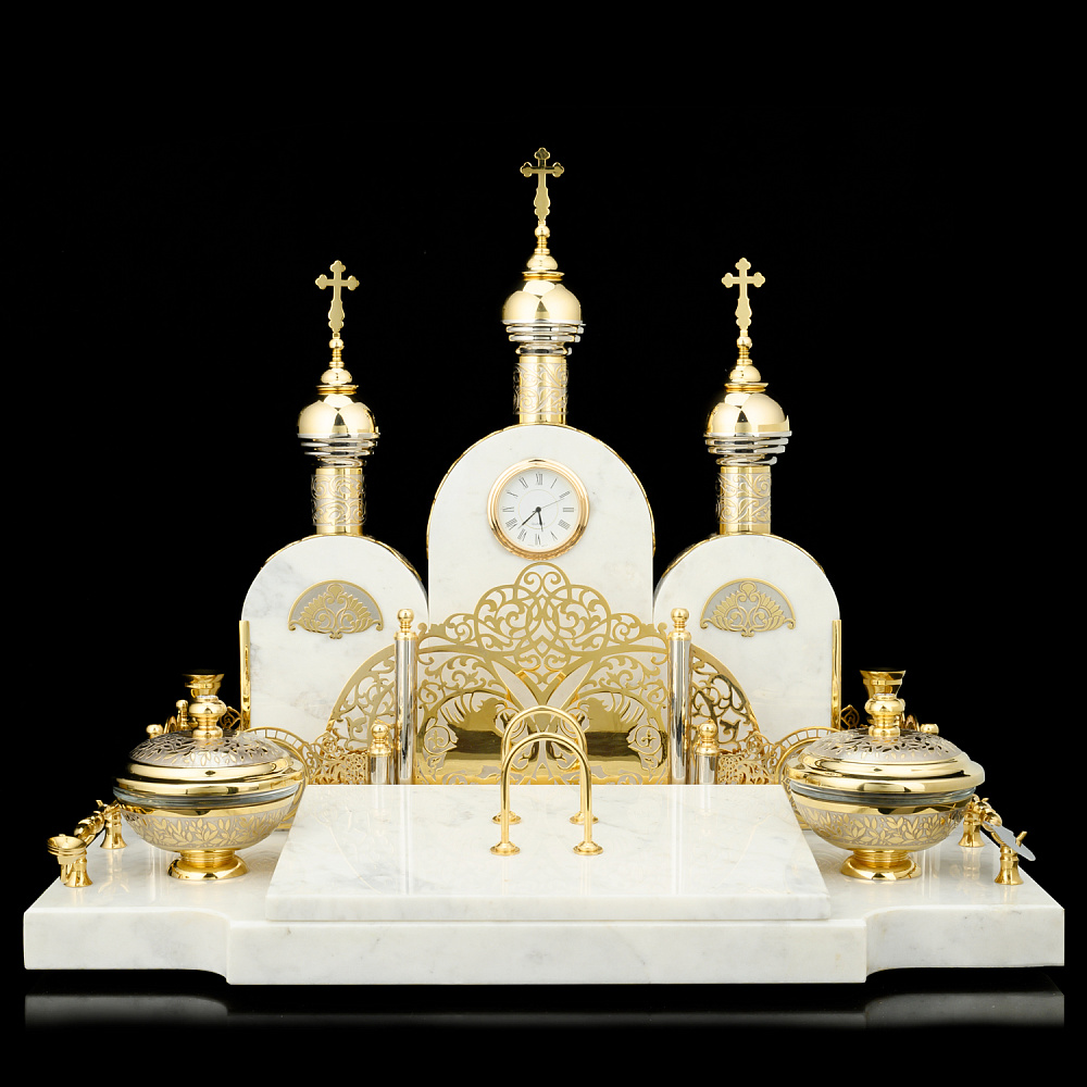 Письменный набор из натурального камня «Собор». Златоуст - интернет магазин Русь Велика я 