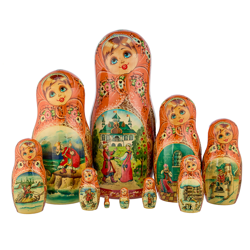 Матрешка «Сказка» 10 мест - интернет магазин Русь Велика я 