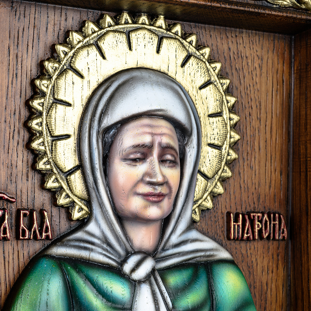 Икона деревянная резная «Матрона» 40х28 см - интернет магазин Русь Велика я фото 3