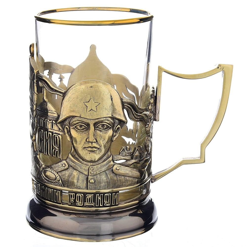 Подстаканник латунный «Защитникам отечества» - интернет магазин Русь Велика я фото 1