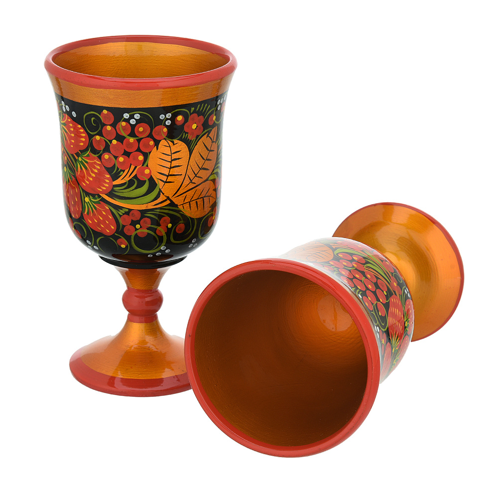 Питейный набор для шампанского «Ягоды». Хохлома - интернет магазин Русь Велика я фото 4