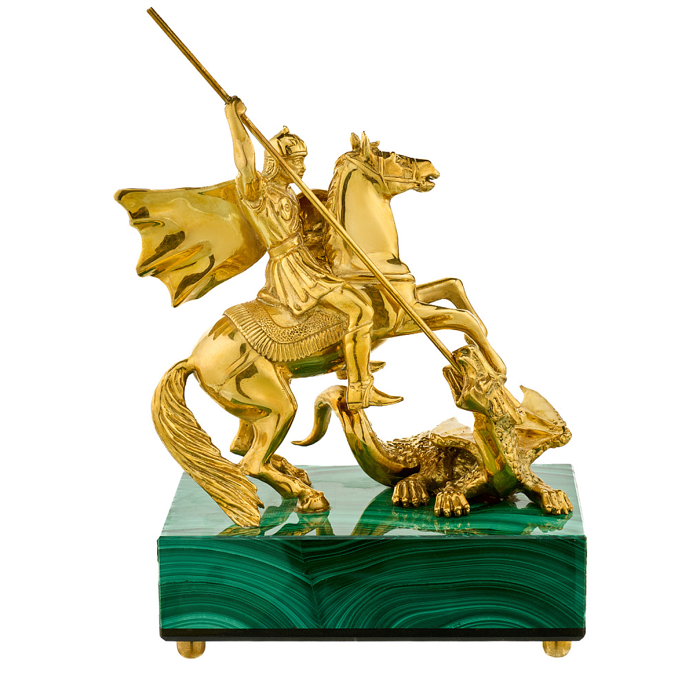 Скульптура из бронзы и камня «Георгий Победоносец» - интернет магазин Русь Велика я 