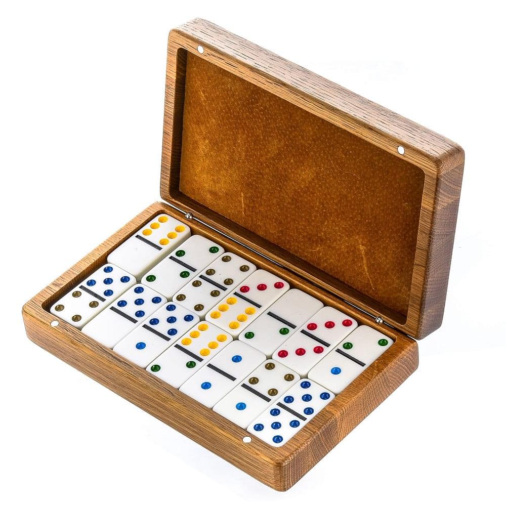 0051032/Домино D6 в резной дубовой шкатулке «Витязь на распутье» RTD-307.M - интернет магазин Русь Велика я фото 1