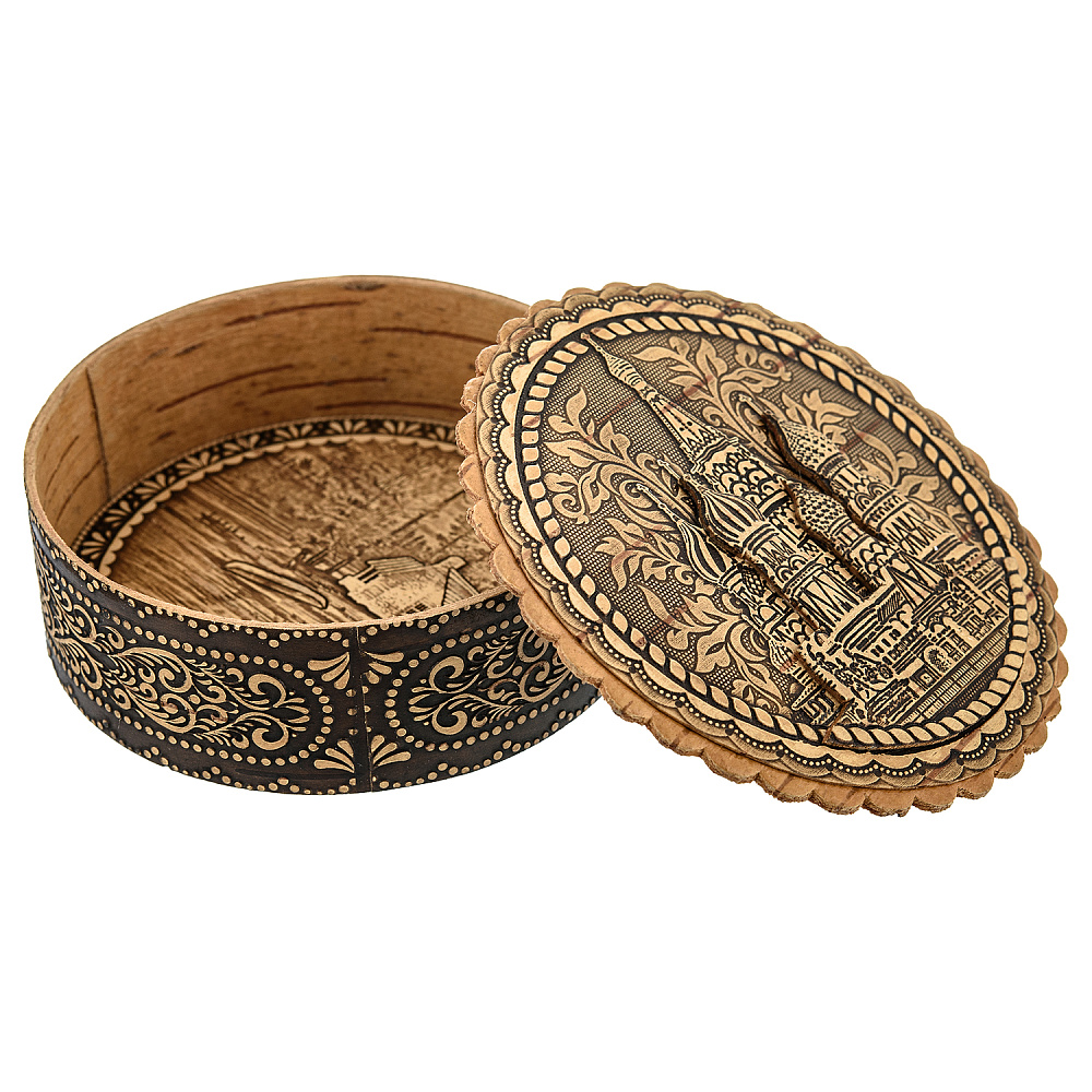 Шкатулка из бересты «Храм Василия Блаженного» - интернет магазин Русь Велика я фото 2