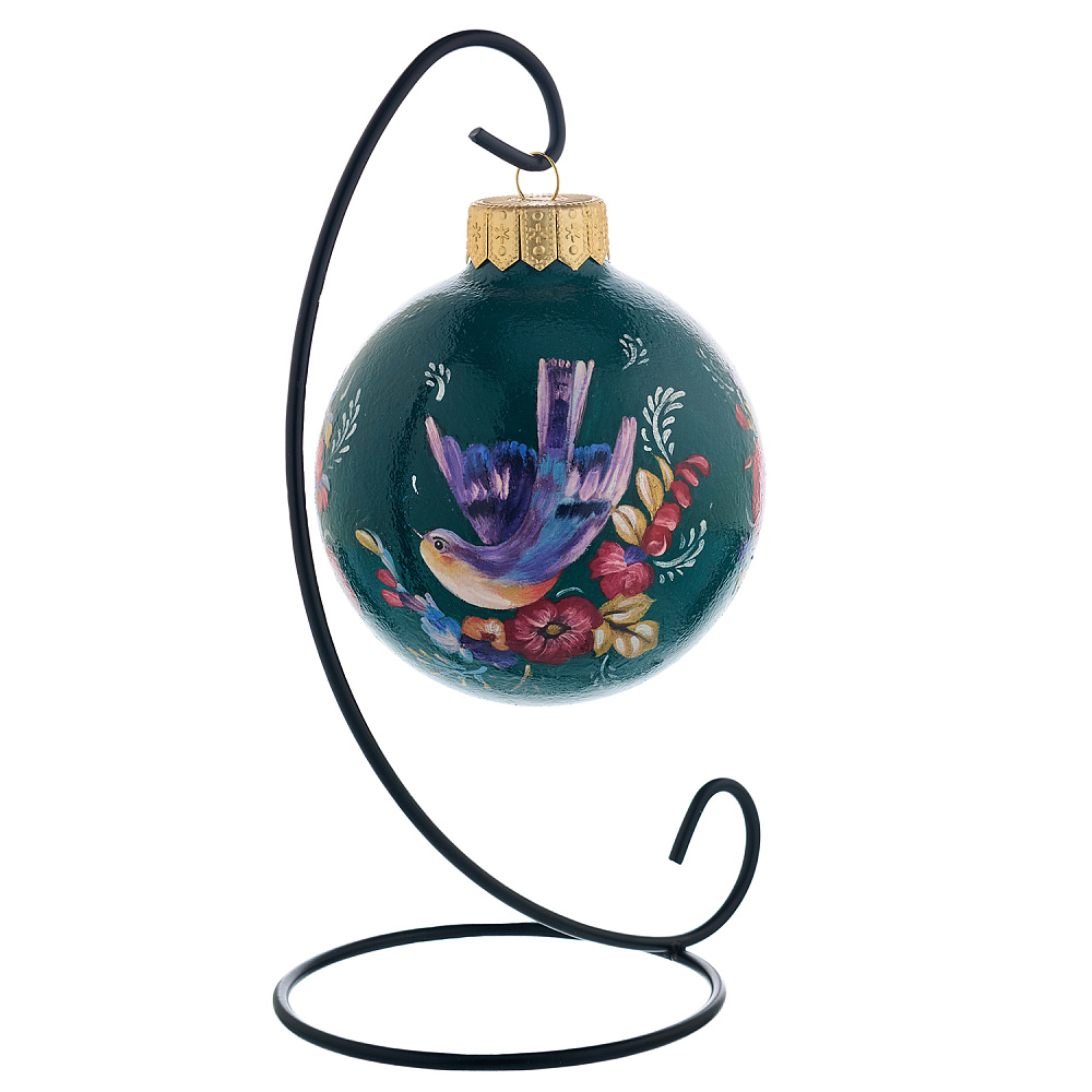 Елочный шар с ручной росписью «Жостово. Цветы» - интернет магазин Русь Велика я фото 3