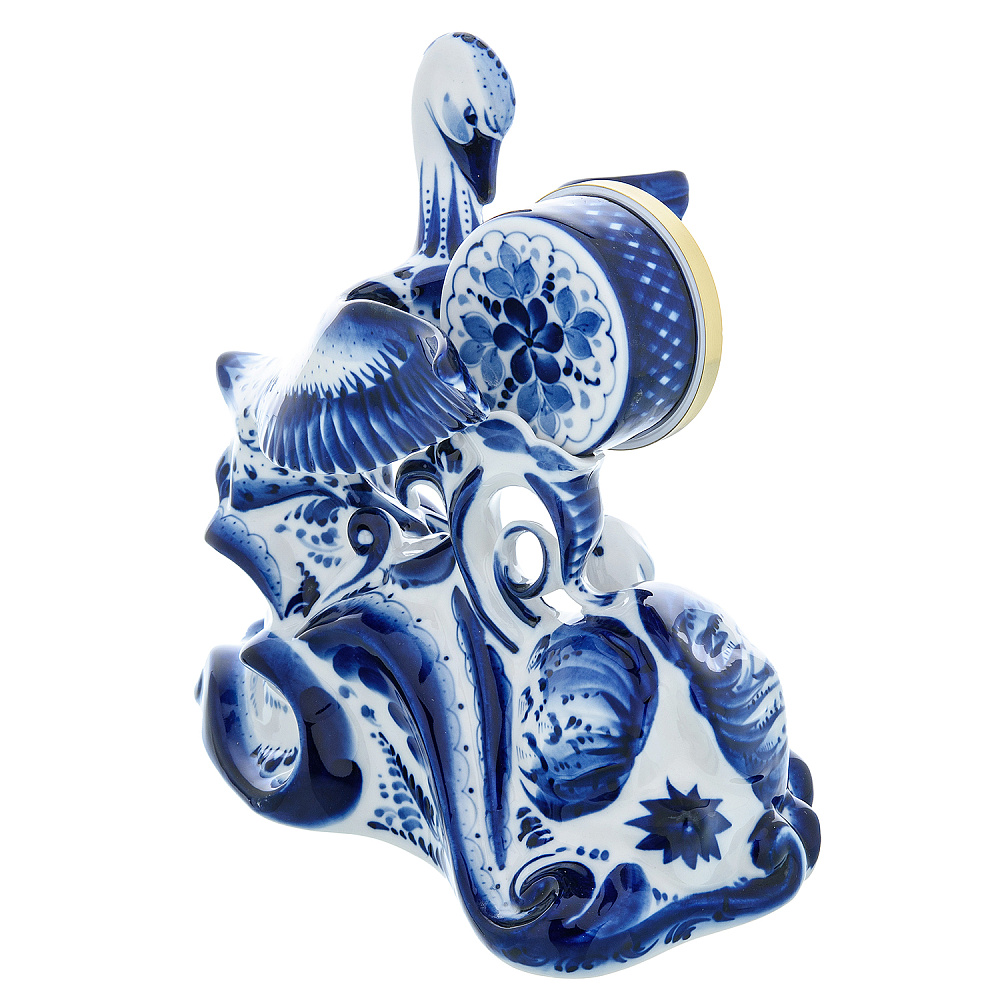 Часы каминные «Лебединая верность». Гжель - интернет магазин Русь Велика я фото 4