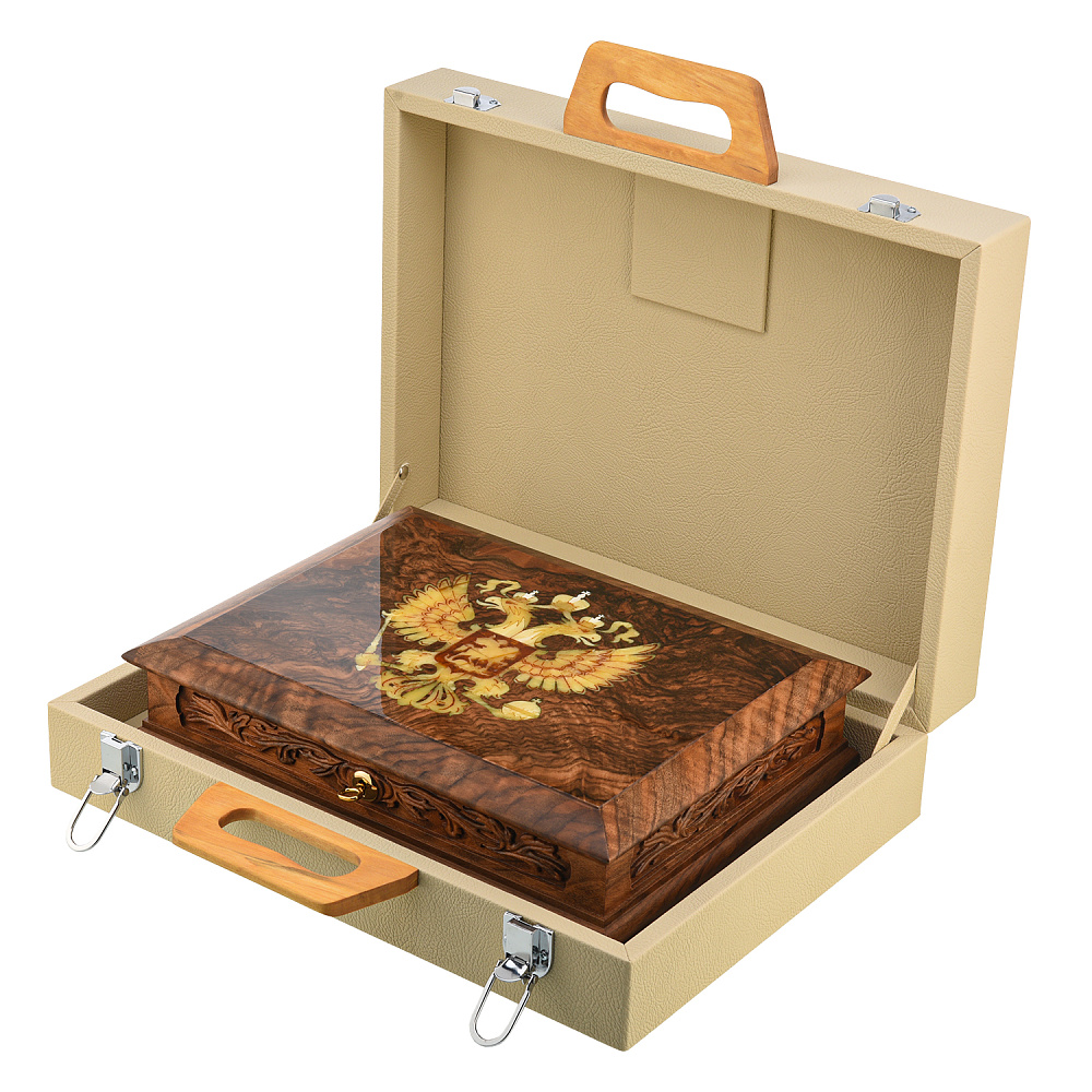 Шкатулка с янтарем «Герб РФ» - интернет магазин Русь Велика я фото 5