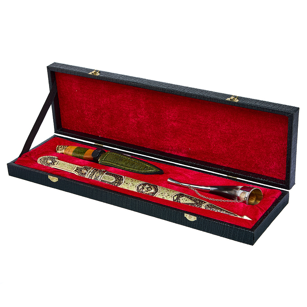 Подарочный набор с кинжалом «Кубачи» и ножом «Глухарь» - интернет магазин Русь Велика я 