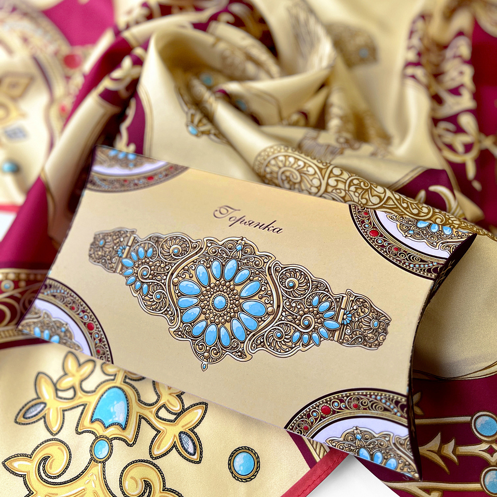 Платок шелковый «Горянка» 90х90 см - интернет магазин Русь Велика я фото 2