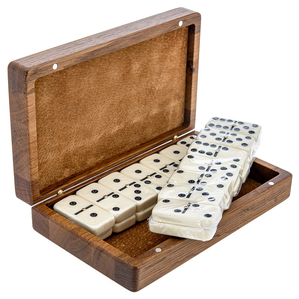 Домино в резной дубовой шкатулке «Дракон» - интернет магазин Русь Велика я фото 1