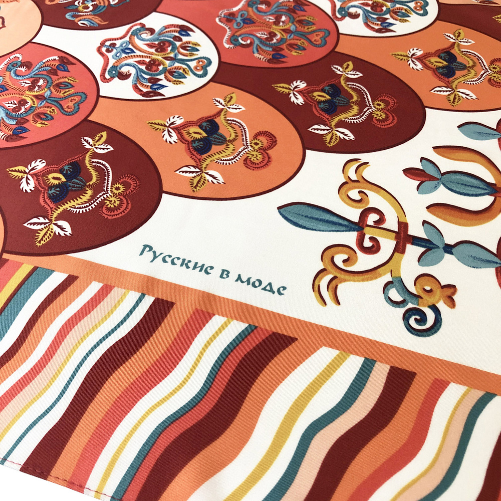 Платок шелковый «Легенды народов Амура» 90х90 см - интернет магазин Русь Велика я фото 3