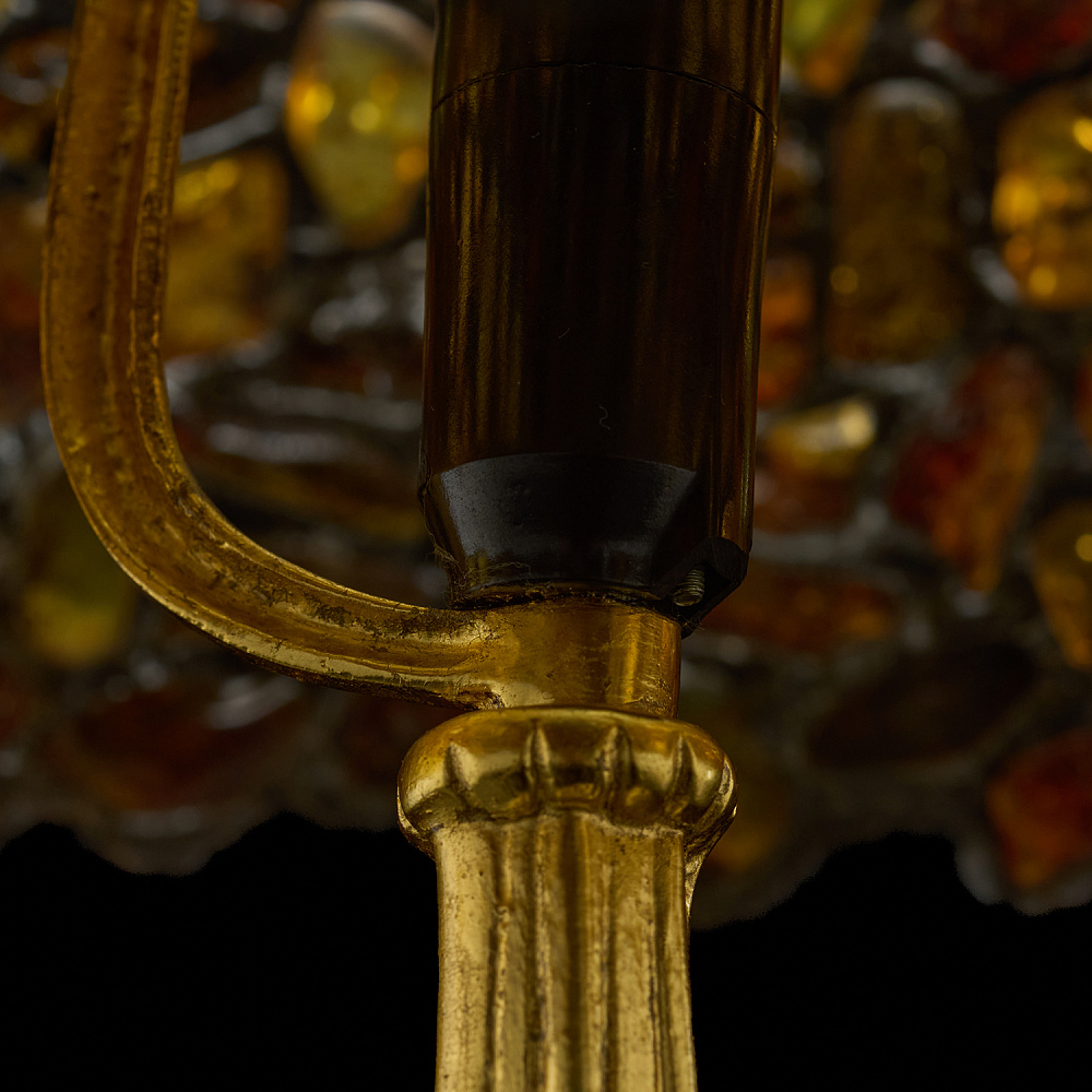 Настольная лампа из янтаря и бронзы - интернет магазин Русь Велика я фото 4