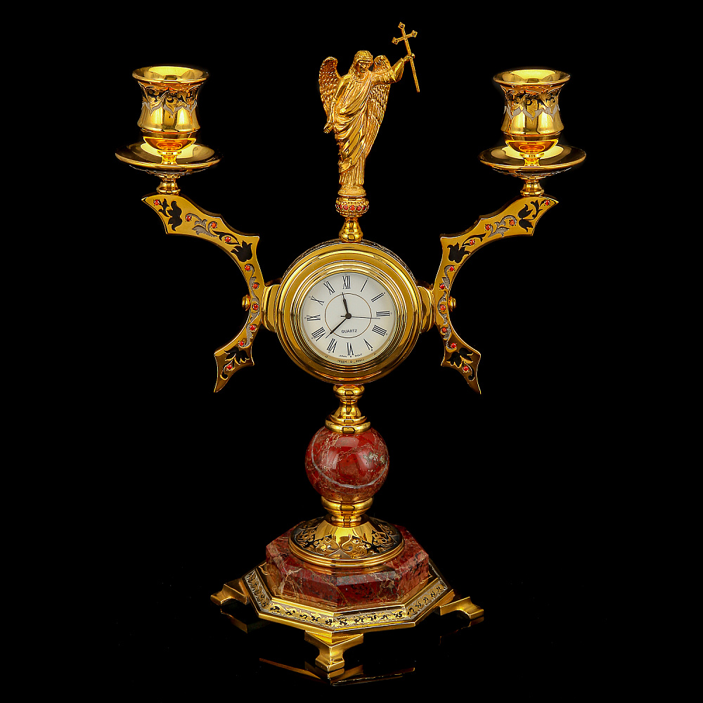 Часы-подсвечник «Архангел». Златоуст - интернет магазин Русь Велика я 