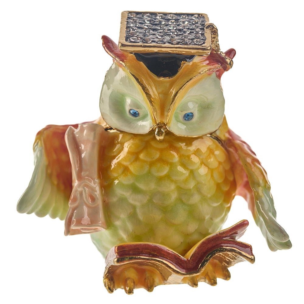 Шкатулка «Ученая сова». Традиции Фаберже - интернет магазин Русь Велика я 