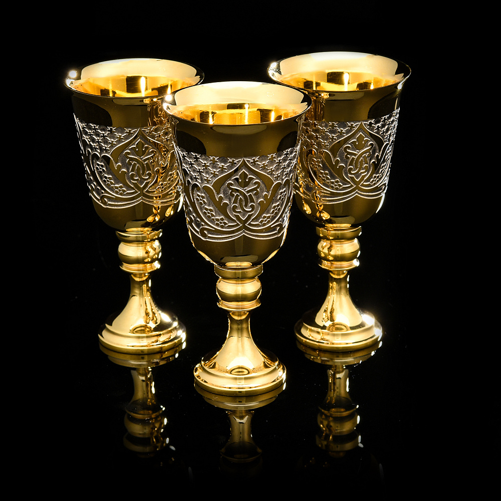 Питейный набор на 3 персоны «Вишневый цвет». Златоуст - интернет магазин Русь Велика я фото 2