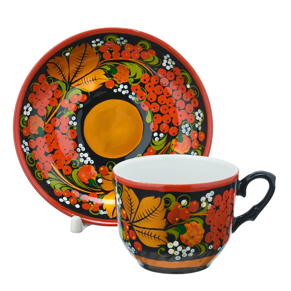 Чайная пара «Рябинка». Хохлома - интернет магазин Русь Велика я фото 1