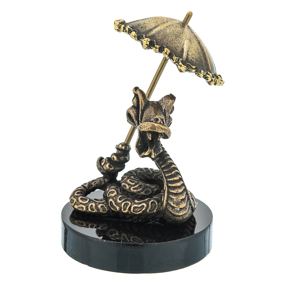 Змея Символ 2025 года. Бронзовая статуэтка «Змея с зонтиком» - интернет магазин Русь Велика я фото 1