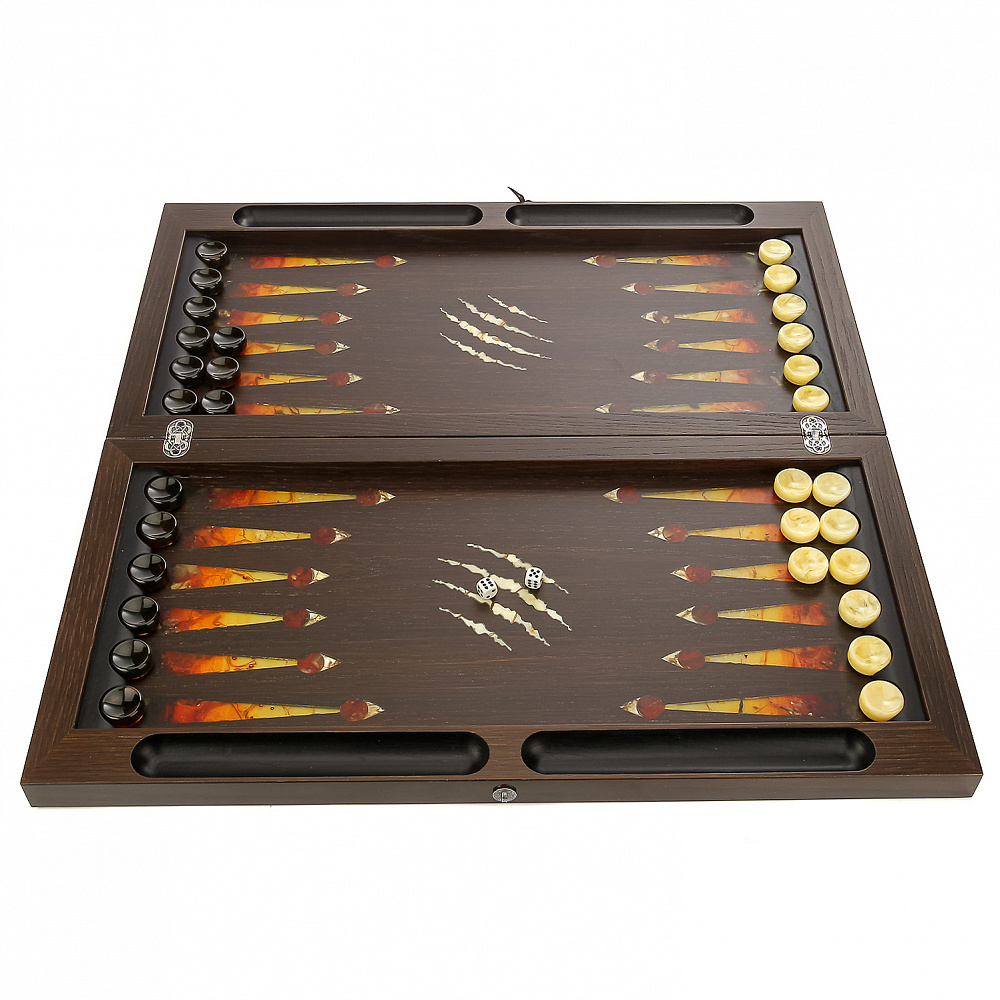 Нарды из янтаря и морёного дуба «Волк» - интернет магазин Русь Велика я фото 7